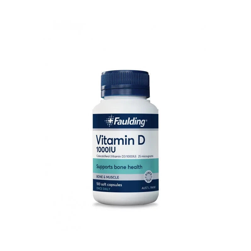 Faulding Vitamin D 1000IU 100 Soft Capsules
