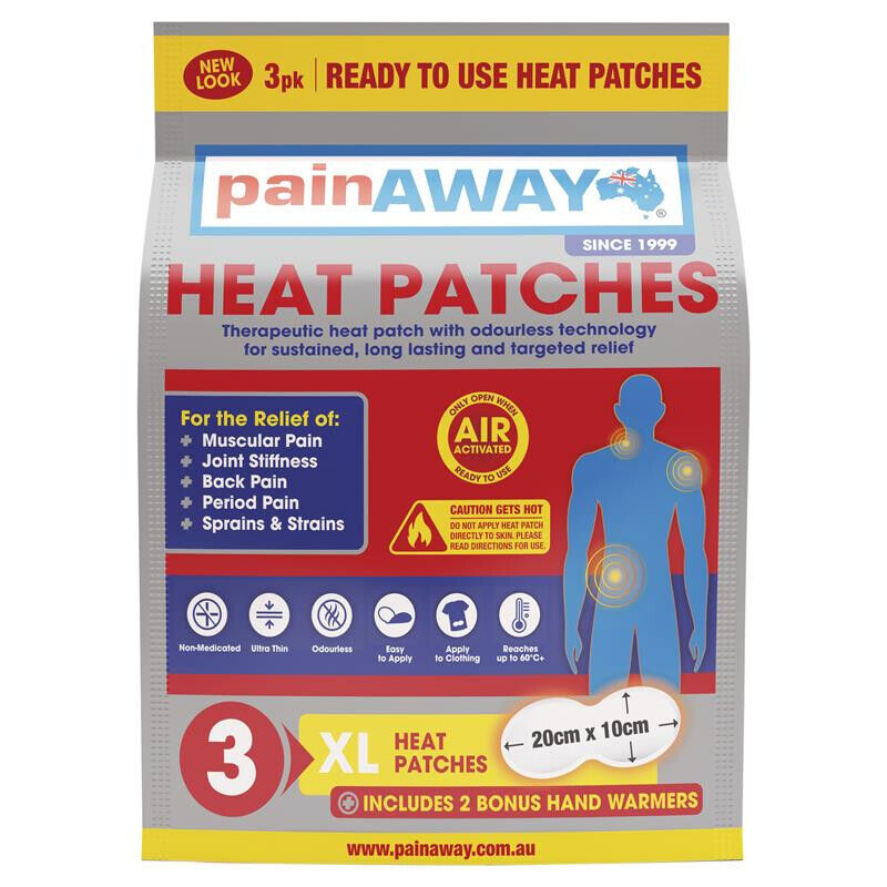 Pain Away Heat Patches XL 3 Heat Patches