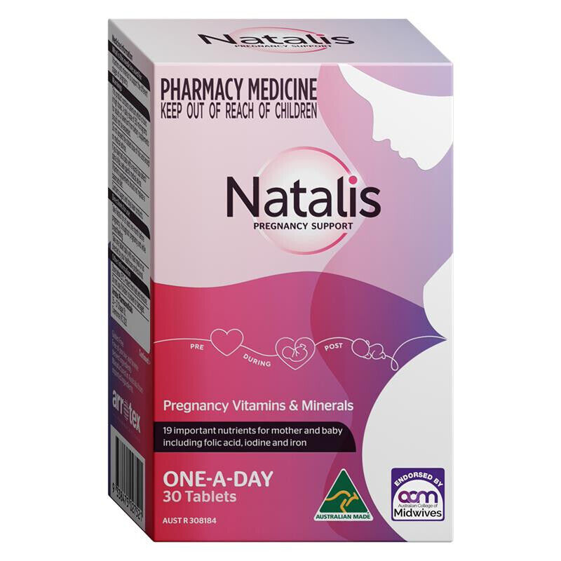 Natalis Pregnancy Vitamins & Minerals 30 Tablets Same as Elevit