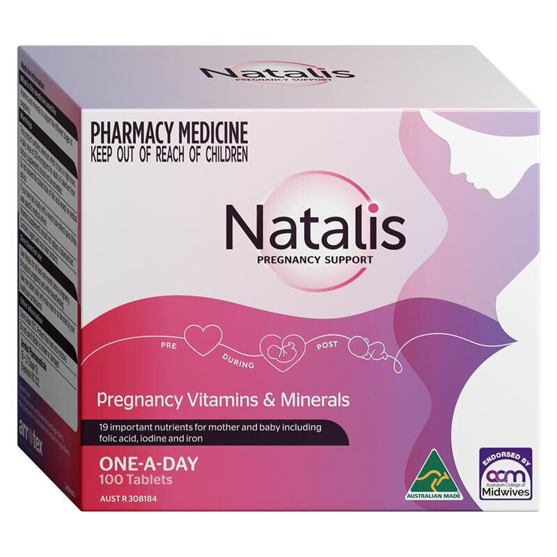 Natalis Pregnancy Vitamins & Minerals 100 Tablets Same as Elevit