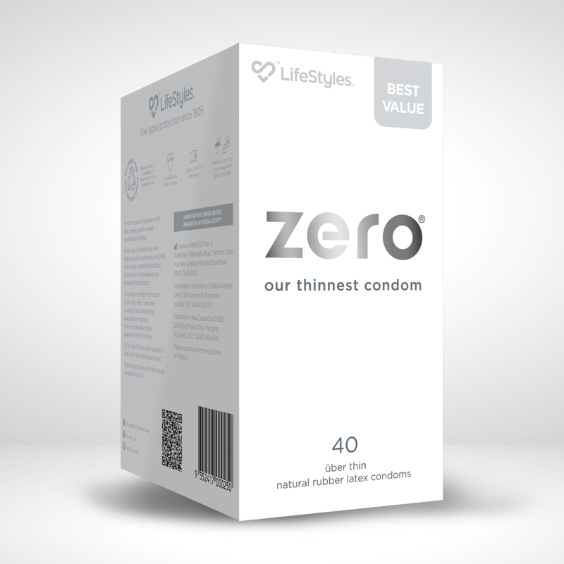 LifeStyles ZERO 40 Thin Natural Rubber Latex Condoms