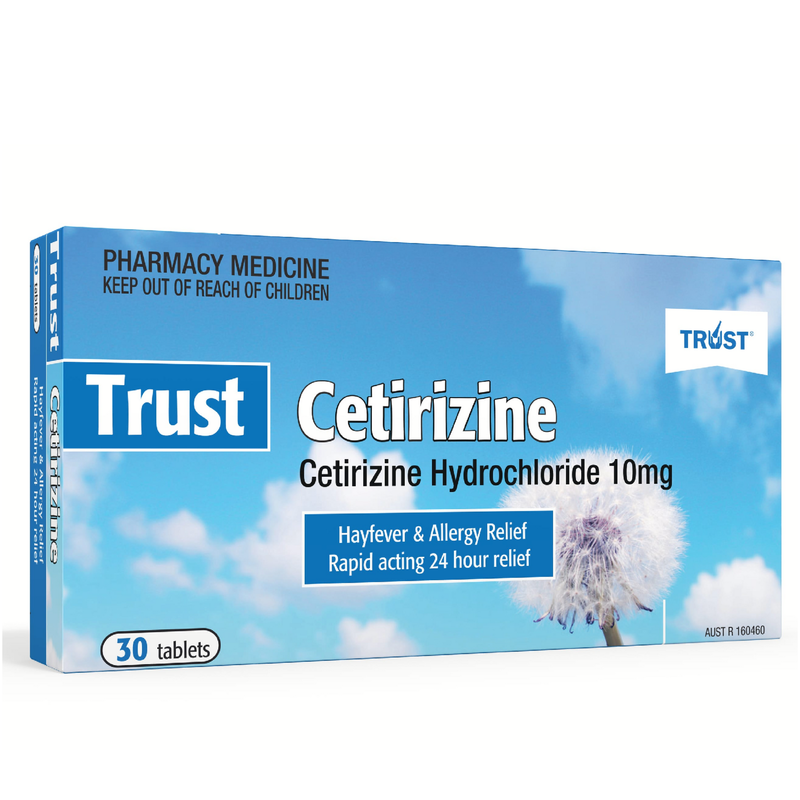 Trust Cetirizine 10mg Antihistamine 30 Tablets Same as Zyrtec