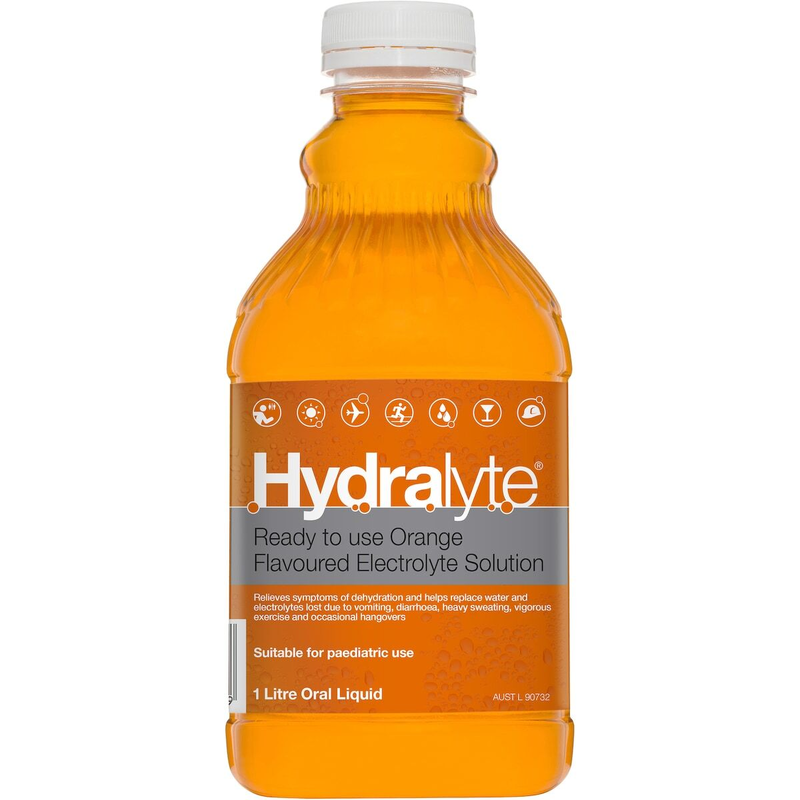 Hydralyte Ready To Use Orange 1L Electrolyte Solution