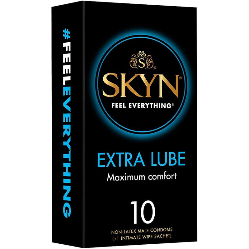 SKYN Extra Lube Maximum Comfort 10 Non-Latex Male Condoms