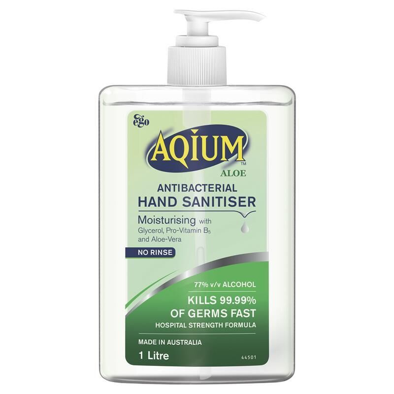 Ego Aqium Antibacterial Hand Sanitiser Aloe 1L