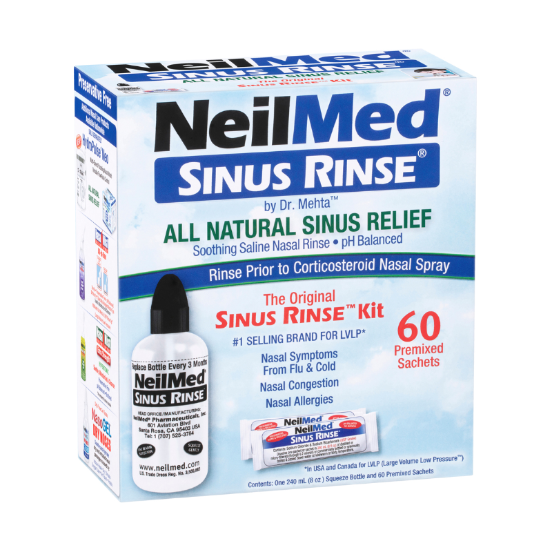 Neilmed Sinus Rinse Kit Bottle + 60 Premixed Sachets
