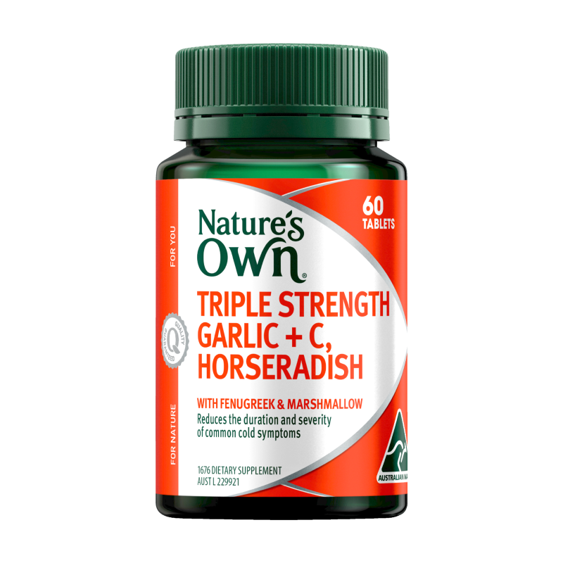 Nature's Own Triple Strength Garlic + C, Horseradish 60 Tablets