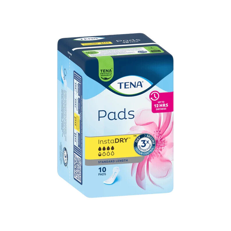 Tena Pads InstaDRY Standard Length 10 Pads