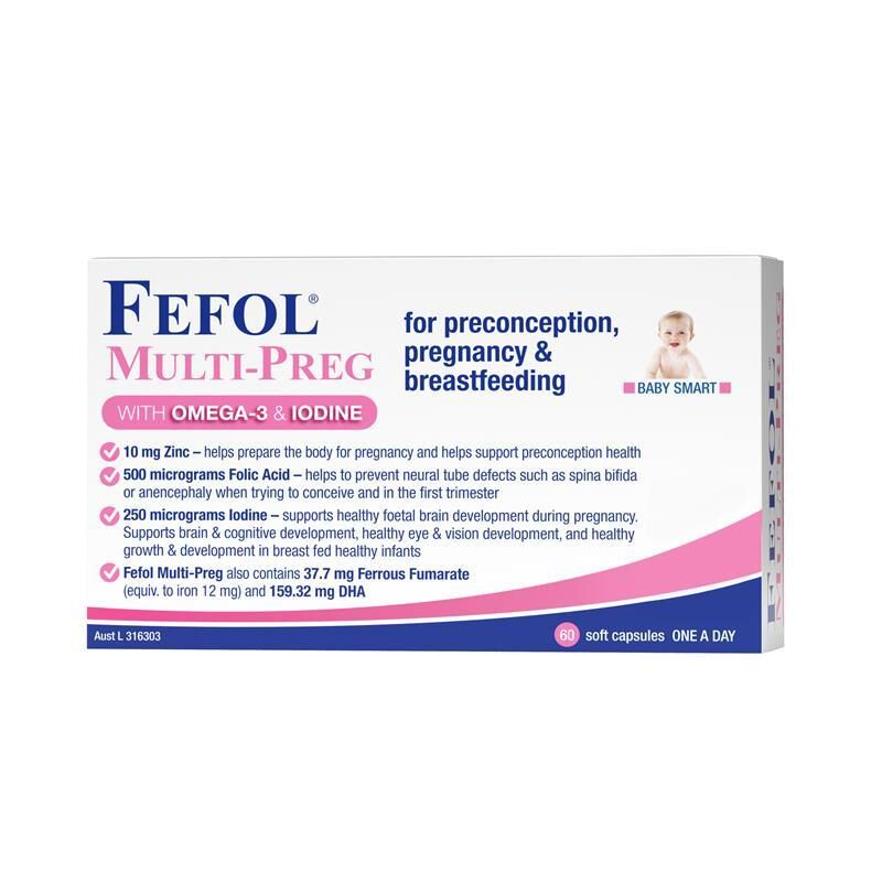 Fefol Multi-Preg With Omega-3 & Iodine 60 Capsules