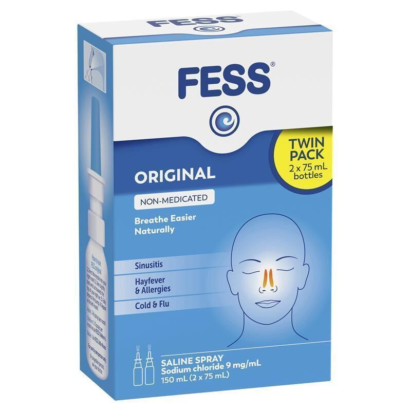Fess Original Saline Nasal Spray 150ml Twin Pack ( 2 x 75ml )