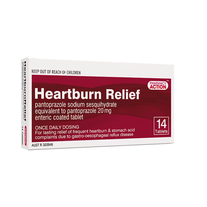 Pharmacy Action Heartburn Relief 14 Tablets Pantoprazole 20mg Same as Somac
