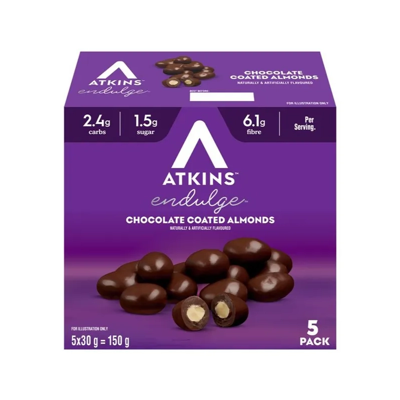 Atkins Low Carb Endulge 5 Pack Chocolate Coated Almonds
