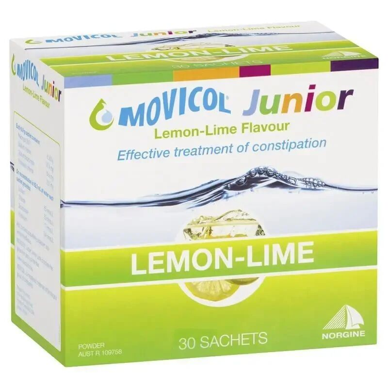 Movicol Junior Constipation Relief Powder Lemon Lime 30 Sachets