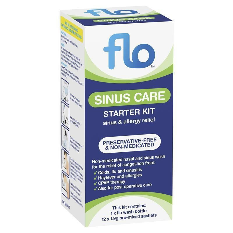 Flo Sinus Care Starter Kit Bottle + 12 Sachets