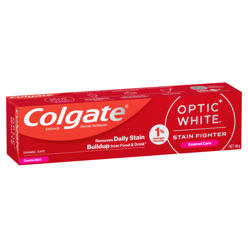 Colgate Optic White Stain Fighter Enamel Care Gentle Mint Toothpaste 140g