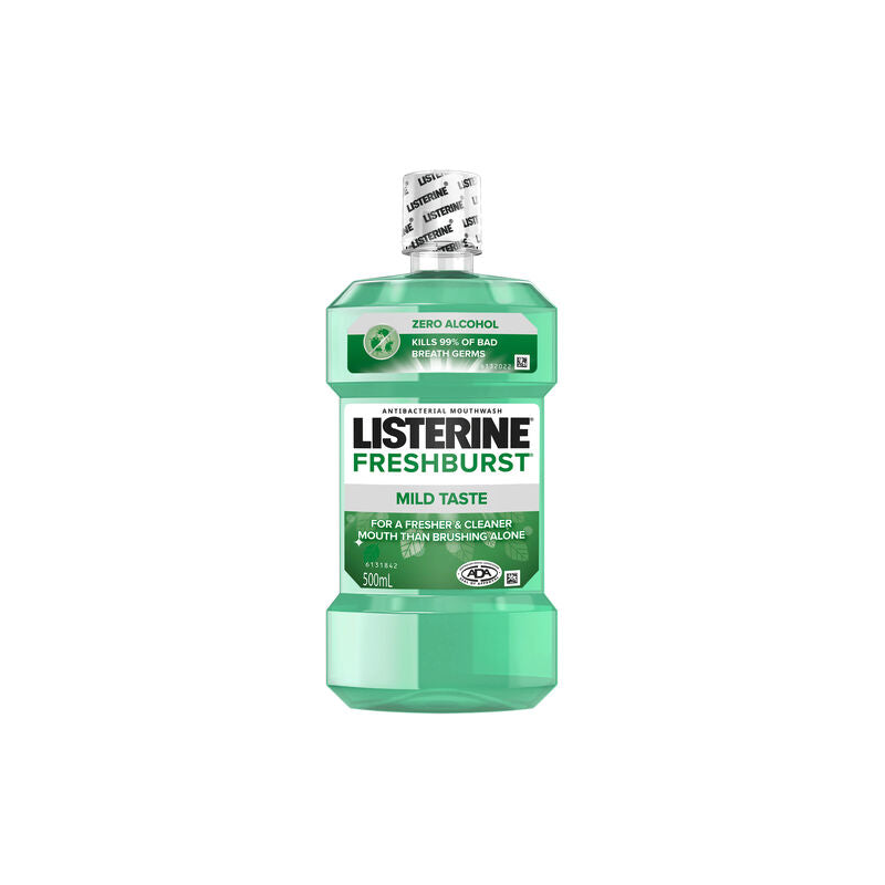 Listerine Freshburst Antibacterial Mouthwash Zero Alcohol 500ml