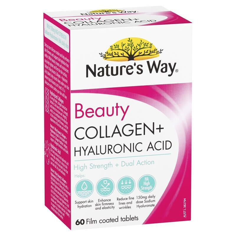Nature's Way Beauty Collagen + Hyaluronic Acid 60 Tablets