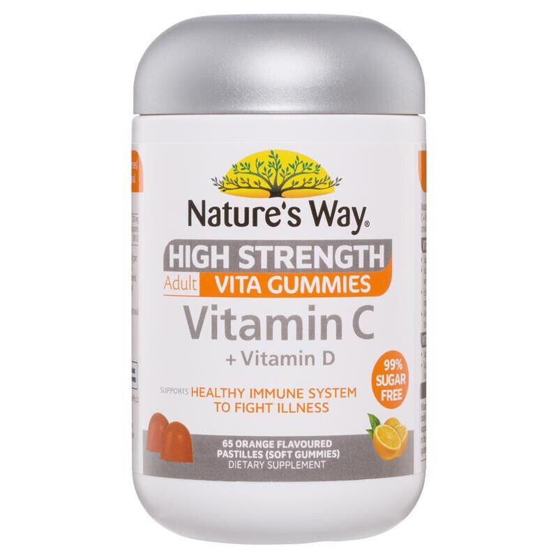 Nature's Way High Strength Adult Vita Gummies Vitamin C + Vitamin D 65 Pastilles