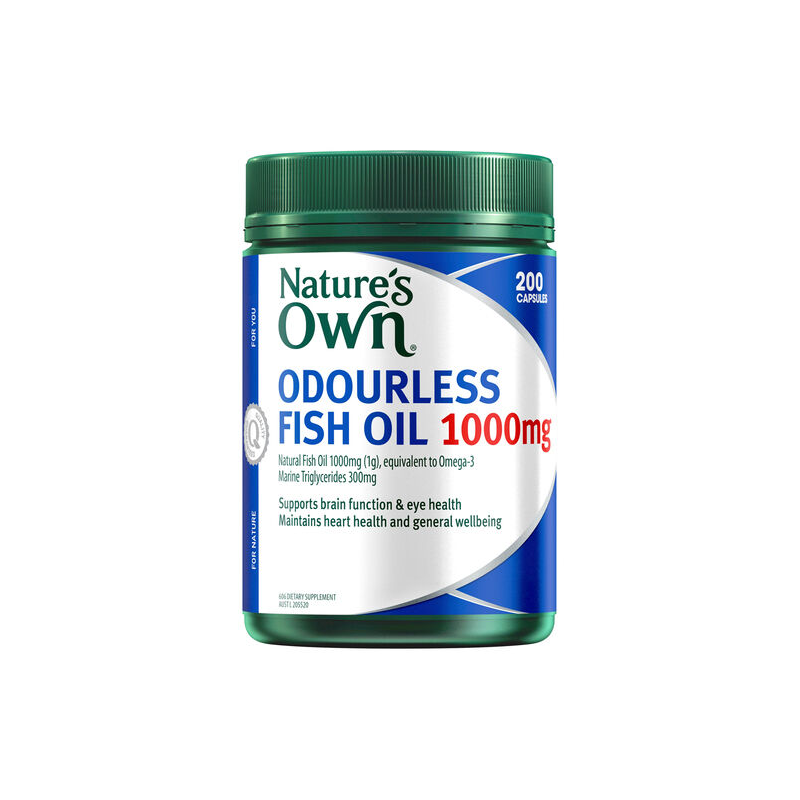 Nature's Own Odourless Fish Oil 1000mg 200 Capsules