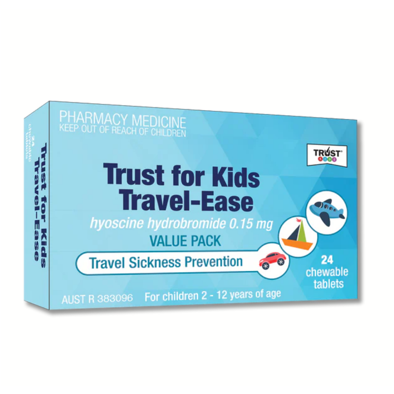 Trust for Kids Travel Ease 24 Chewable Tablets Same as Kwells Kids