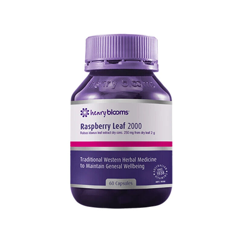 Henry Blooms Raspberry Leaf 2000mg 60 Capsules