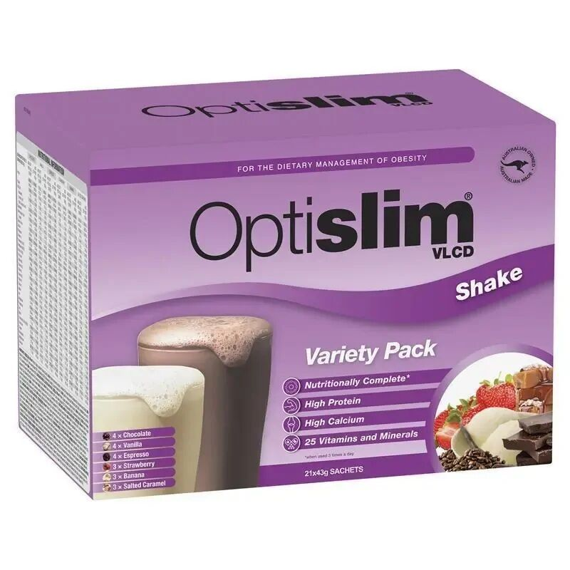 Optislim VLCD Shake Variety Pack 21 x 43g Sachets