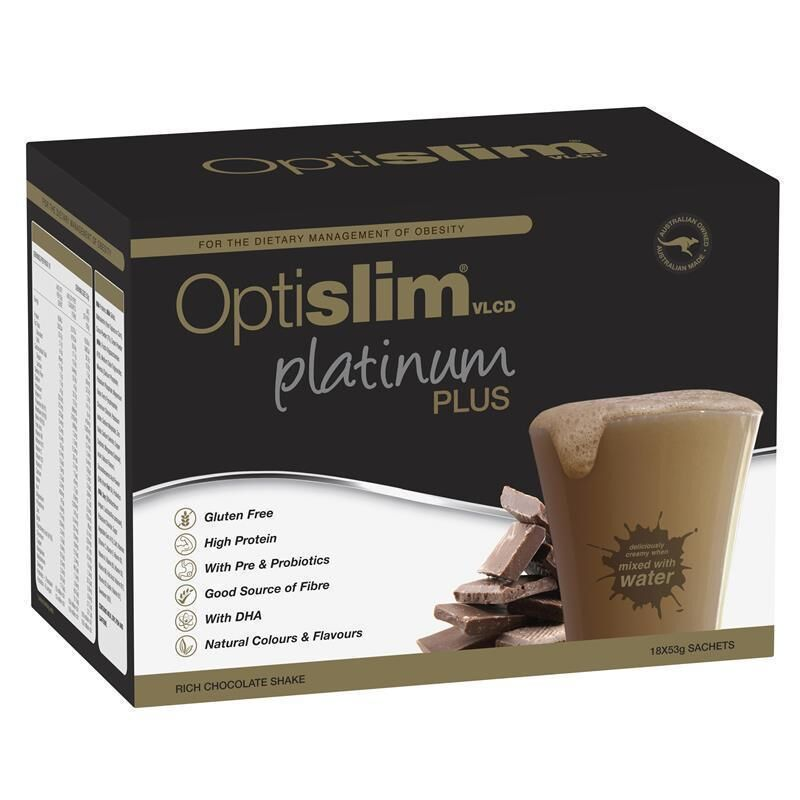 Optislim VLCD Platinum Plus Chocolate 18 X 53g Sachets