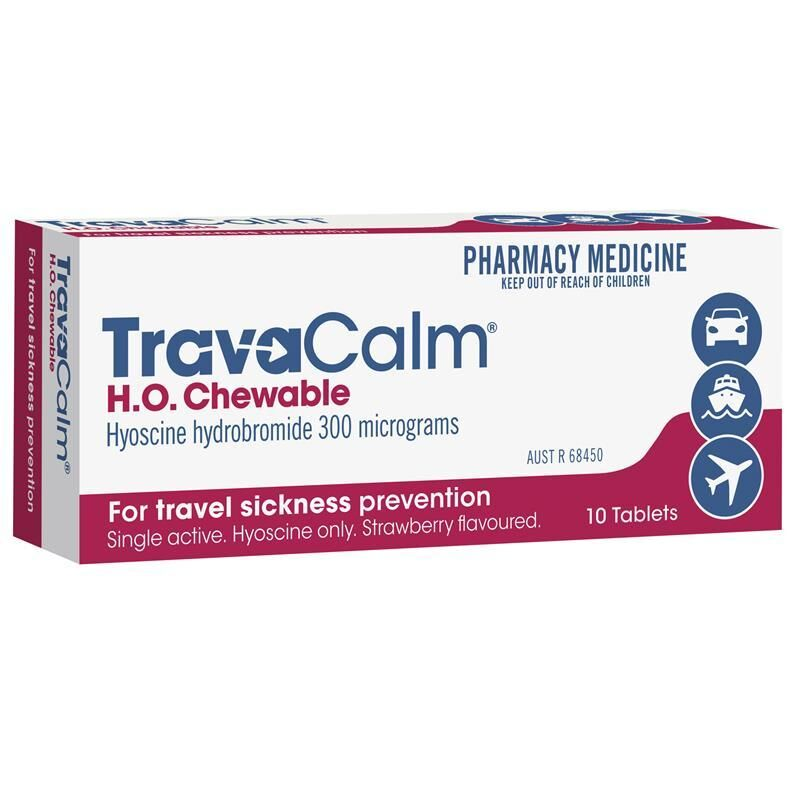 TravaCalm H.O. Strawberry Flavoured 10 Chewable Tablets
