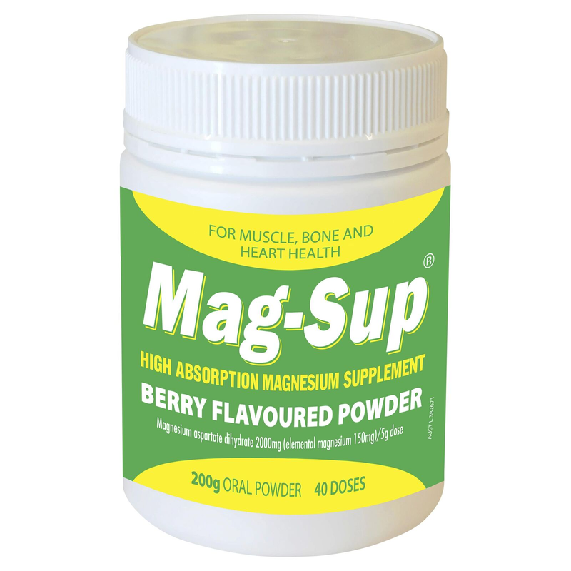 Mag-Sup Magnesium Supplement 200g Berry Flavour Powder
