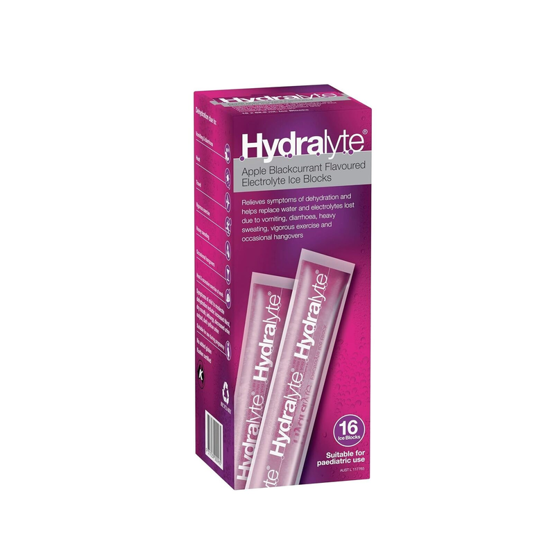 Hydralyte Apple Blackcurrant 16 Electrolyte Ice Blocks