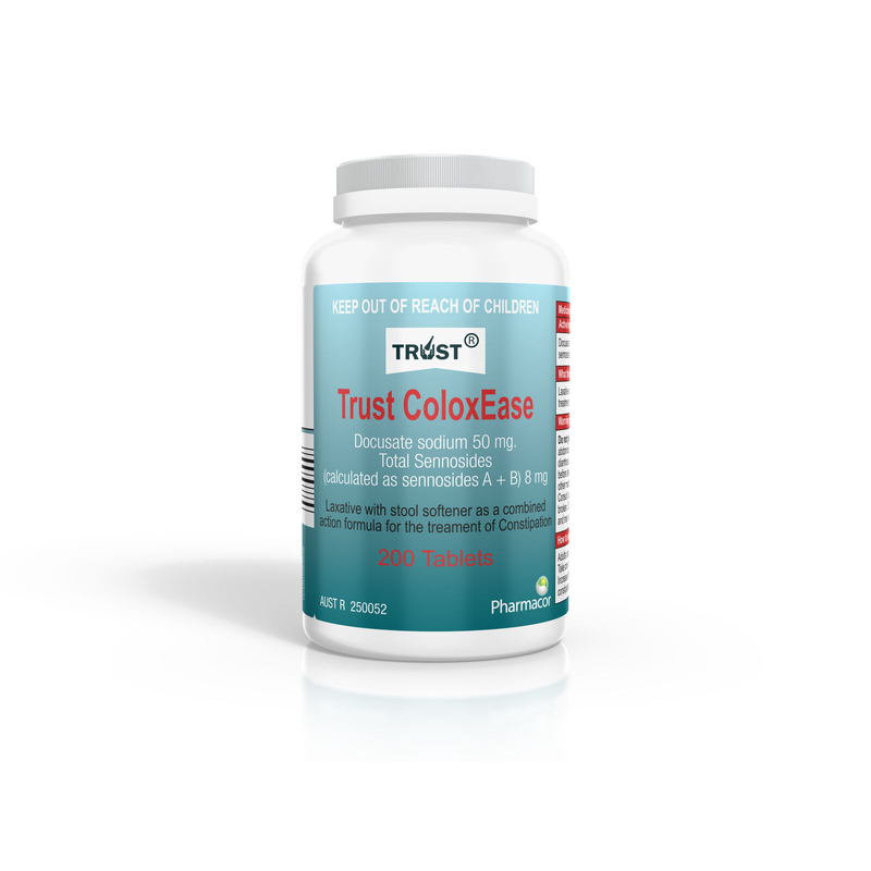 Trust Colox Ease 200 Tablets Same as Coloxyl with Senna 
