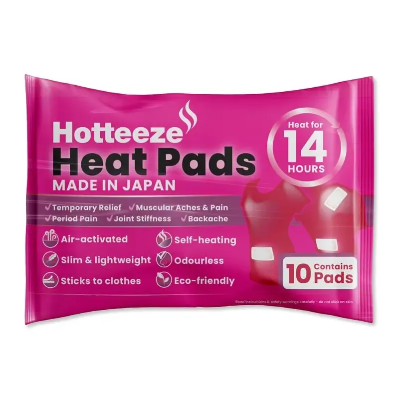 Hotteeze Heat Pads Pain Relief for Period, Muscle , Back and Joints pain 10 Pads