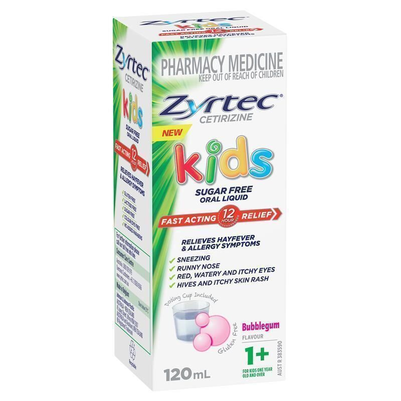 Zyrtec Kids Liquid Bubblegum Flavour 120ml
