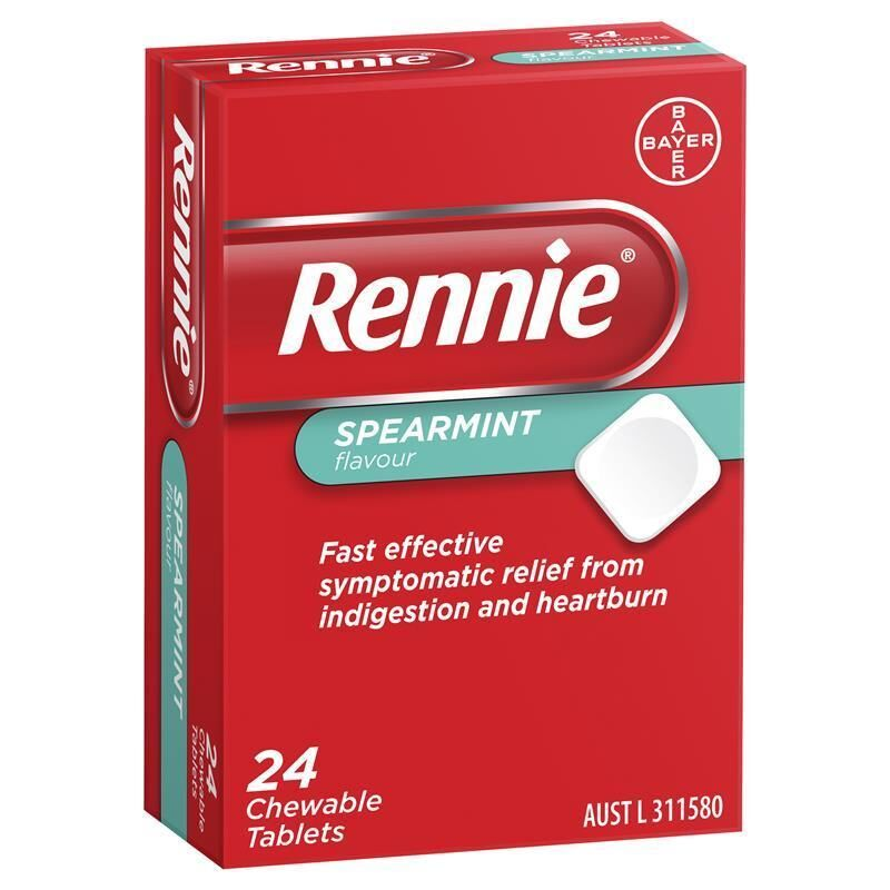 Rennie Spearmint Flavour 24 Chewable Tablets
