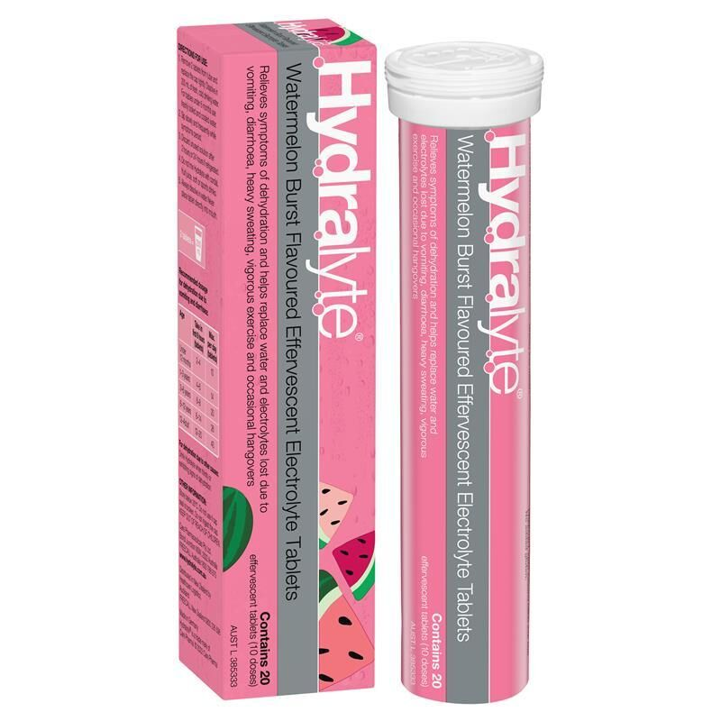 Hydralyte Watermelon Burst 20 Effervescent Electrolyte Tablets