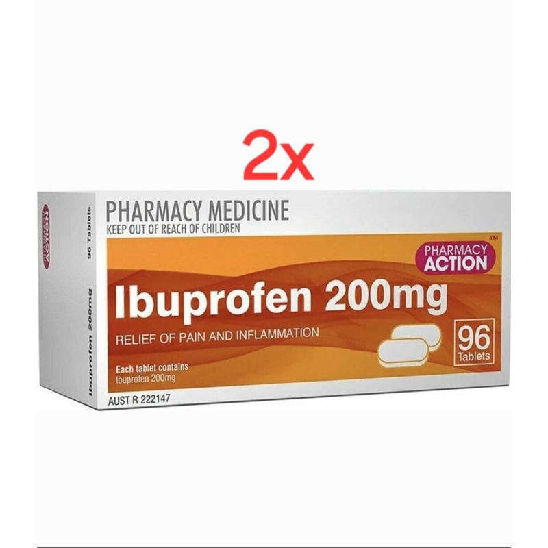 Pharmacy Action Ibuprofen 200mg Total 192 Tablets Same as Nurofen