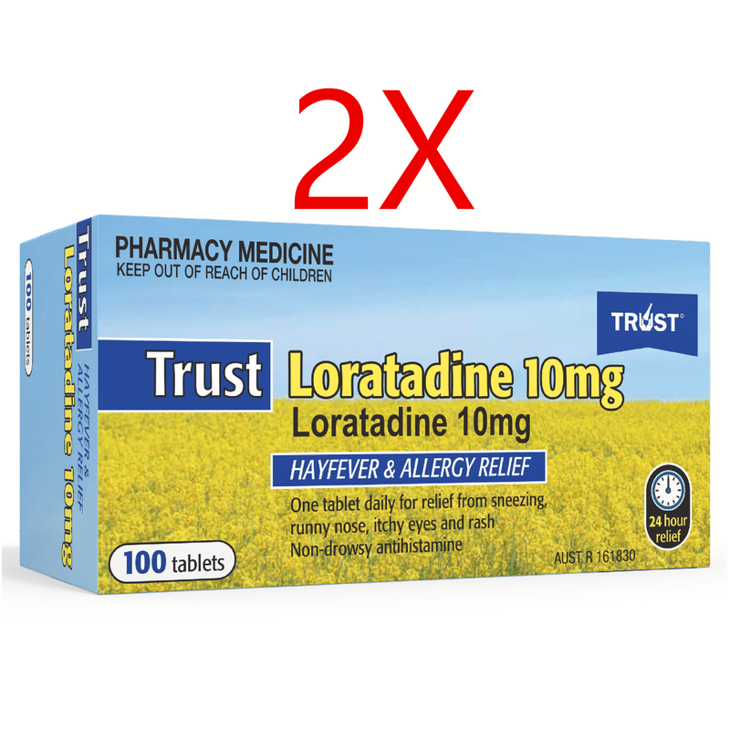 Trust Loratadine 10mg Antihistamine 200 Tablets Same as Claratyne