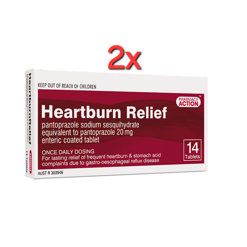 Pharmacy Action Heartburn Relief 28 Tablets Pantoprazole 20mg Same as Somac