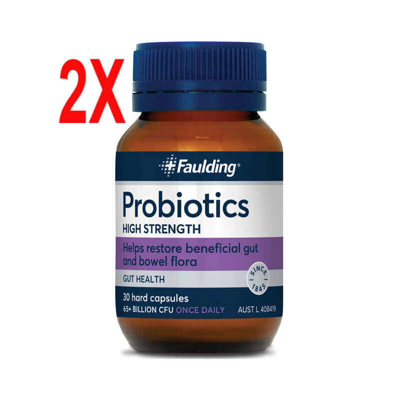 2X Faulding Probiotics High Strength 65+ B CFU 30 Capsules (Total 60 Capsules)