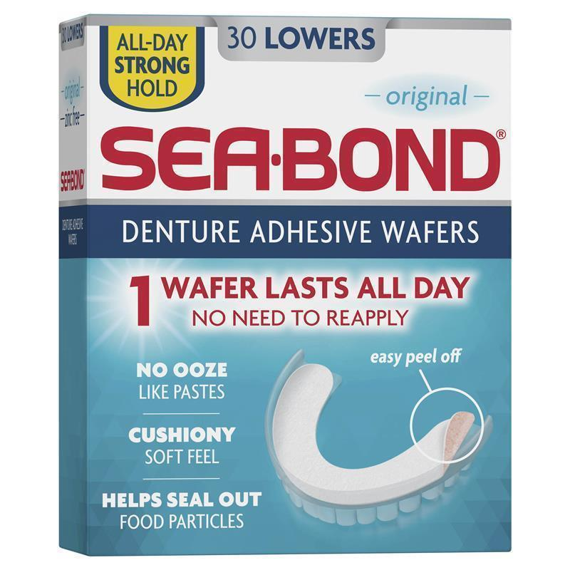 Sea Bond Original Denture Adhesive Wafers 30 Lowers