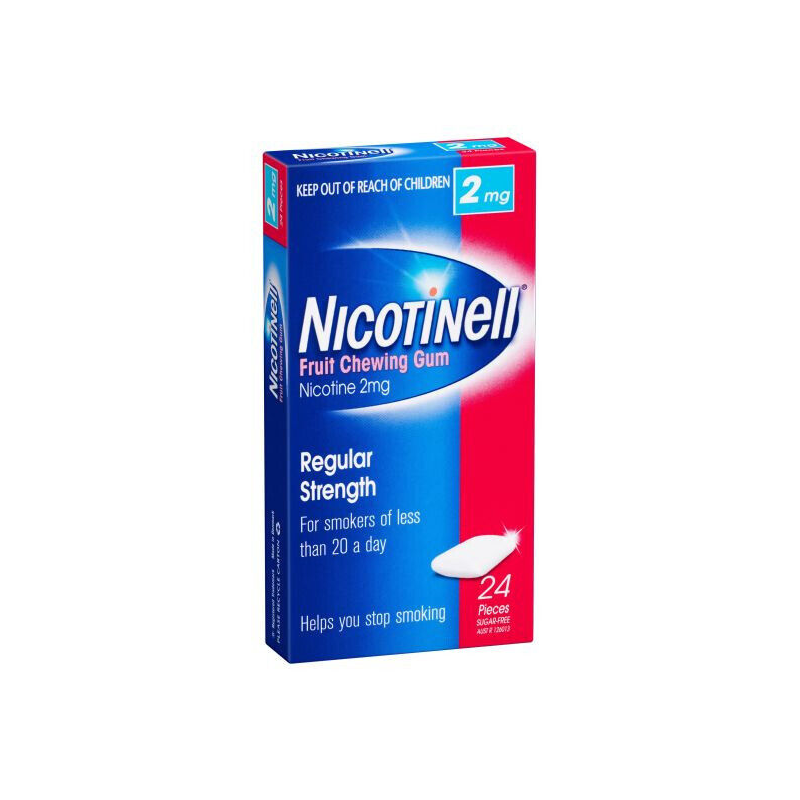 Nicotinell Regular Strength 2mg Fruit Chewing Gum 24 Pieces