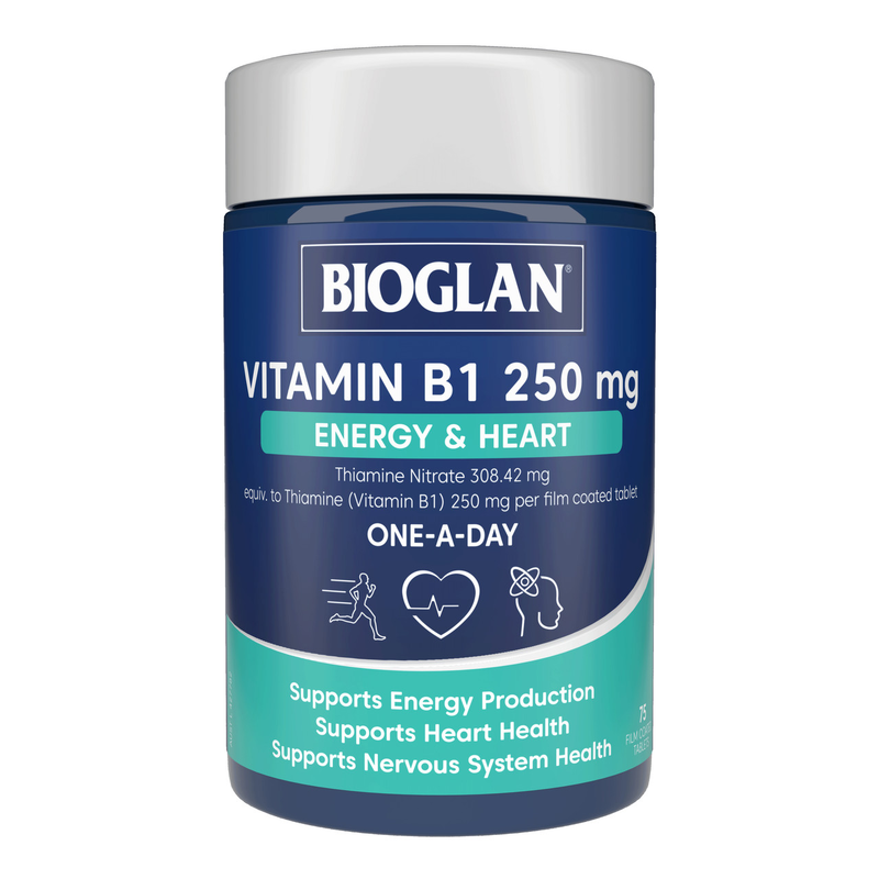 Bioglan Vitamin B1 250mg Energy & Heart 75 Tablets