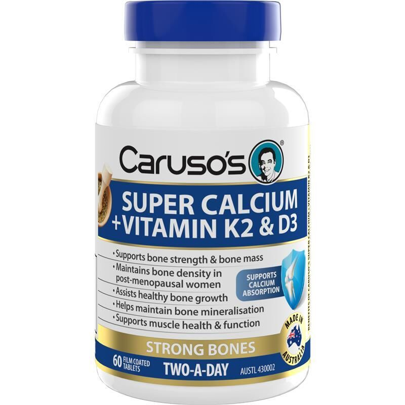 Caruso's Super Calcium + Vitamin K2 & D3 60 Tablets
