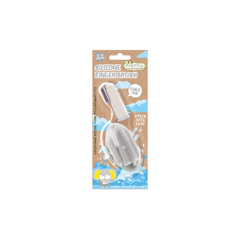 Jack N' Jill Silicone Finger Brush 2 Pack Stage One