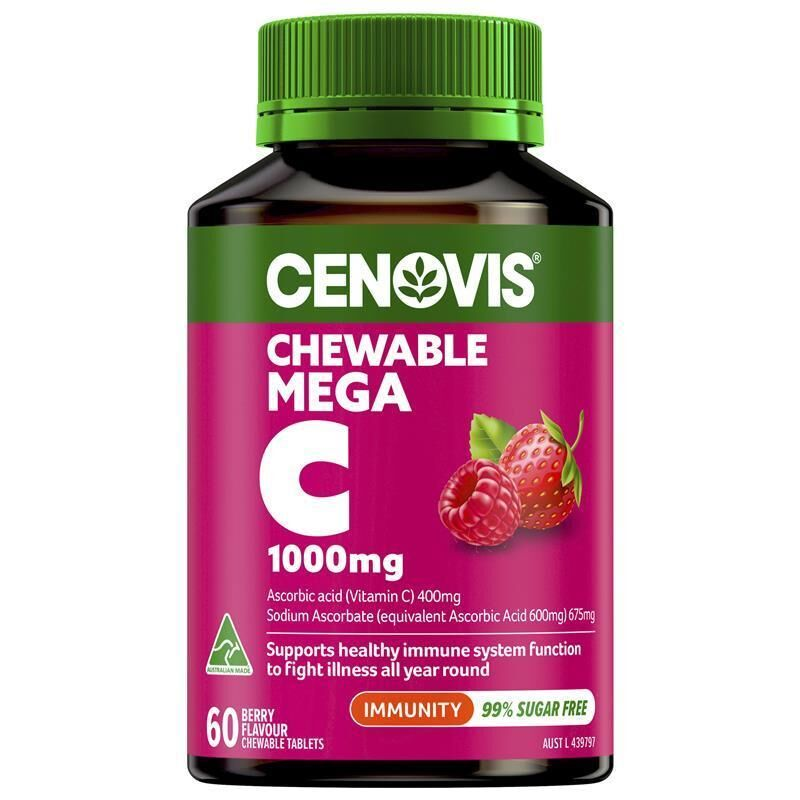 Cenovis Chewable Mega C 1000mg 60 Berry Flavour Tablets