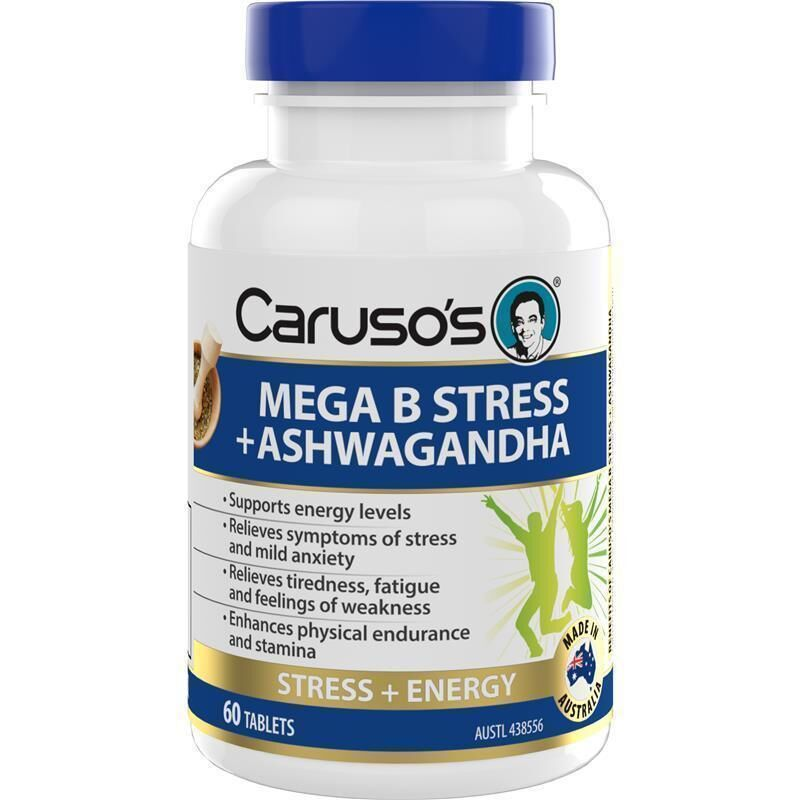 Caruso's Mega B Stress + Ashwagandha 60 Tablets