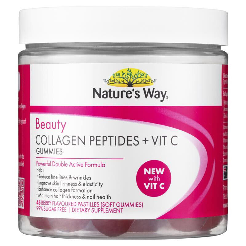 Nature's Way Beauty Collagen Peptides + Vit C 45 Berry Flavour Gummies