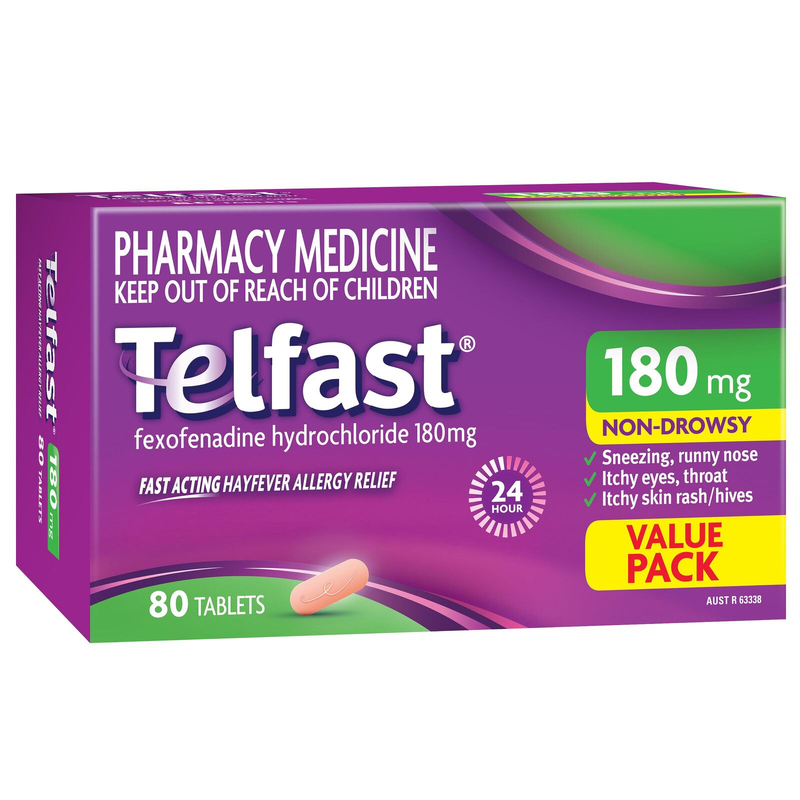 Telfast 180mg 80 Tablets 