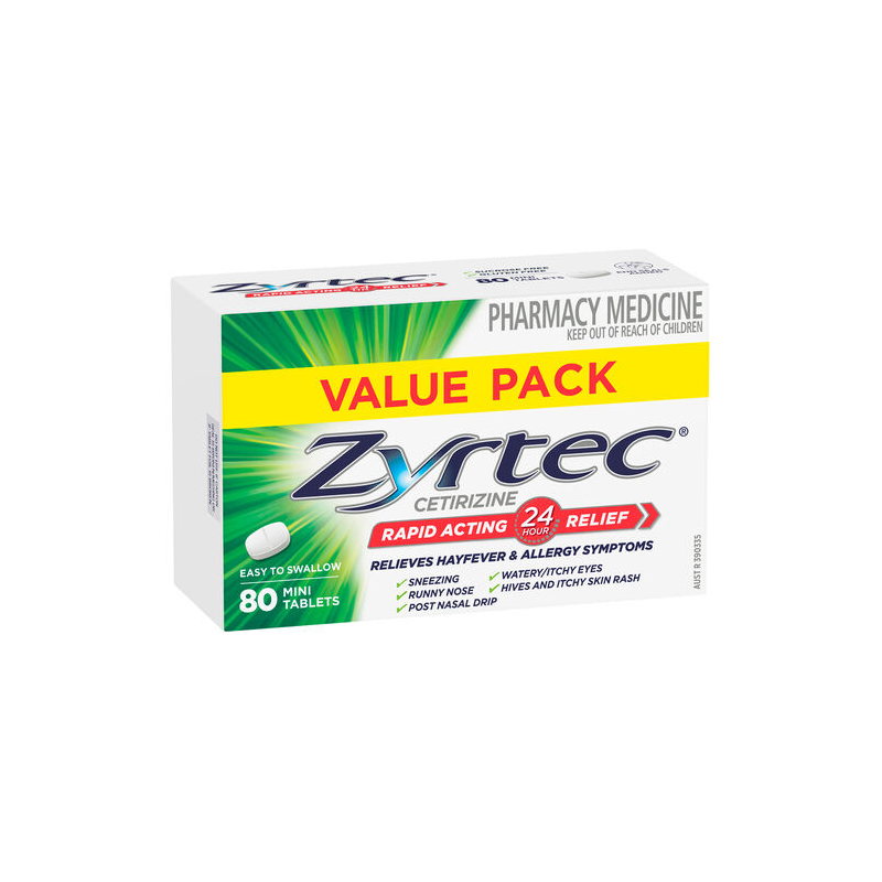 Zyrtec 10mg 80 Mini Tablets