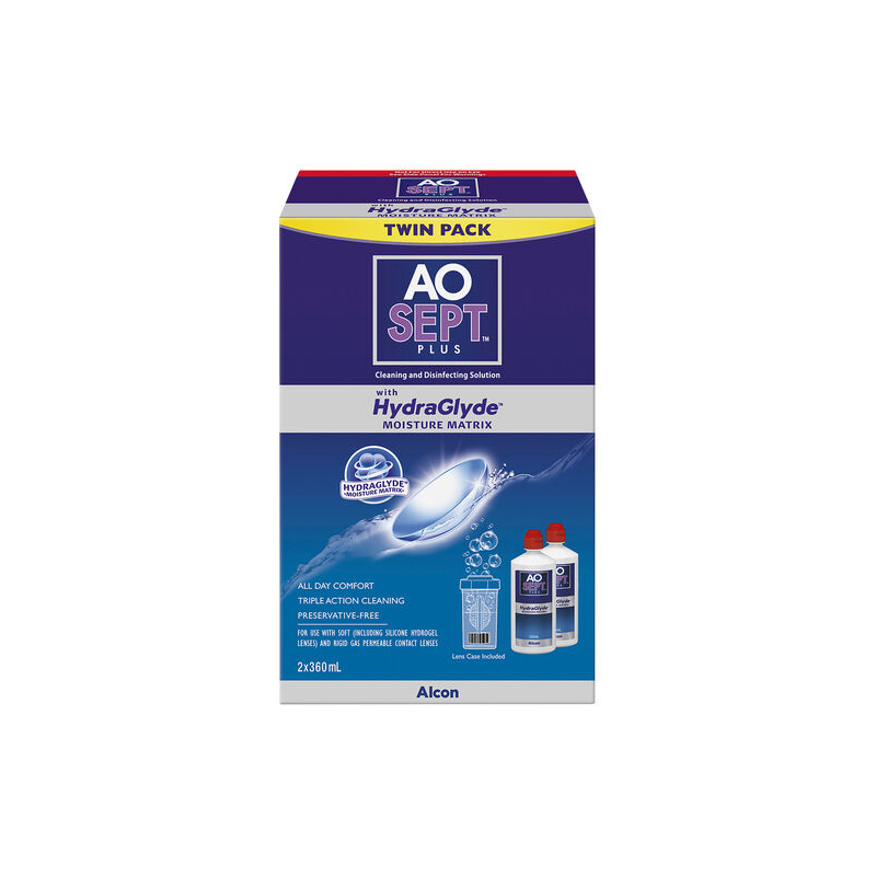 Aosept Plus With Hydraglyde Twin Pack 2 X 360ml